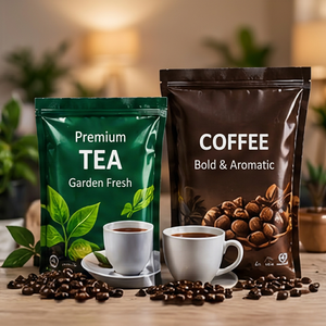 Sachet Doypack en plastique refermable avec fermeture éclair, qualité alimentaire, pour emballage de thé et café, idéal pour thé et café premium, intense et aromatique - Product Image 1