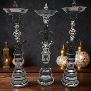Chicha Farida Tendance Luxe en Acier Inoxydable Mini Kit Chicha Portable Noir Laiton Silicone Verre Miroir Boîte de Refroidissement Tuyau - Product Image 2
