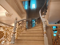Mehonor KMH-263 Garde-corps d'escalier moderne en alliage d'aluminium à hauteur réglable, fixation au sol, finition satinée