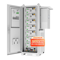 Armoire tout-en-un avec onduleur hybride triphasé 50 kW et batterie au lithium 57 kWh, 100 kWh, 200 kWh avec fonction parallèle