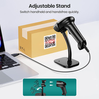 Escáner de Código de Barras con Soporte, USB, Cableado, Inventario, Escáneres de Códigos QR 2D y 1D para Computadora POS, Data Matrix Médica de la UE, GS-1 Databar