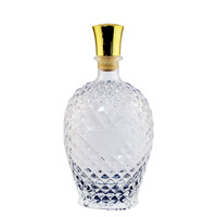 Bouteille de vin en verre cristallin créative 750 ml transparente vide avec bouchon en liège pour dégustation de whisky/vin