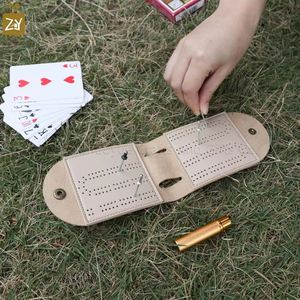 Folding <b>Mini</b> PU Leather Cribbage Board <b>Pegs</b> for Game Parties-Welcome Gifts Promotional Novelty for Chess Inspired Card Games - Product Image 4