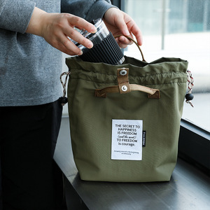 Thickened Insulated Lunch <b>Bag</b> Large Capacity Portable <b>Drawstring</b> Bento <b>Bag</b> For Work And Outing - Product Image 2