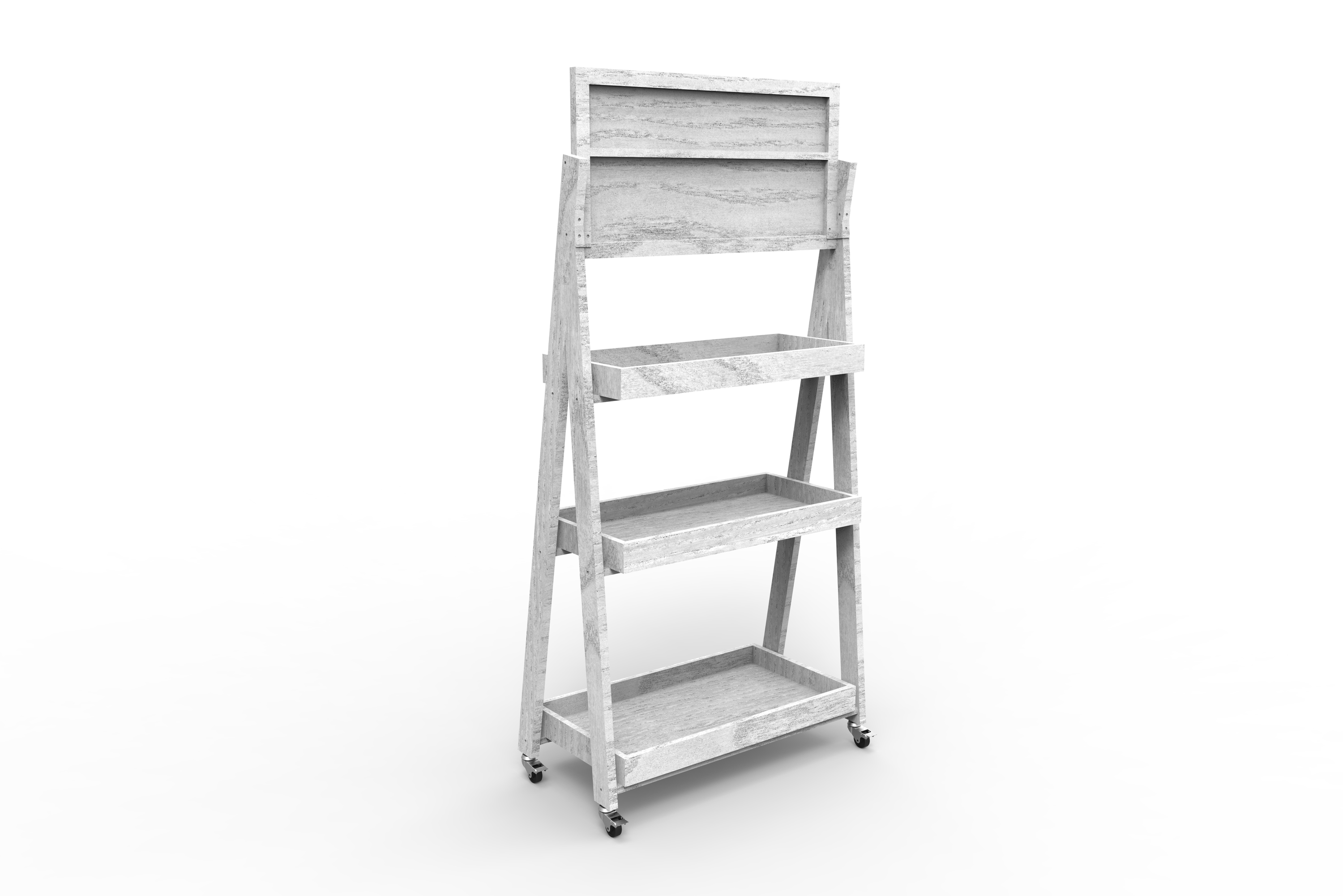 Ladder Shape Cola Display Stand 3 Tier Wooden Beverage Display Racks Floor Stand Wood Shelf for Retail Shop — view 5