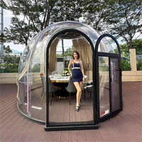 Tente dôme transparente en polycarbonate pour l'extérieur, mini-dôme de camping, maison dôme géodésique ovale verte pour hôtels et campings