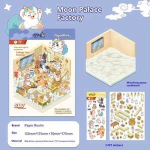 Tisa สติกเกอร์ทิวทัศน์แบบร่วมมือกัน3D ฉากจิ๋วชุดรูปแบบกล่องสมุดน่ารักอายุ<span class=keywords><strong>4</strong></span>-6ขวบสำหรับคุณแม่ไม่จำเป็นต้องตัดซิป - Product Image 4