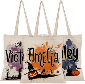 Sacs de shopping en toile réutilisables avec fermeture éclair, personnalisables avec logo imprimé par sublimation, en coton écologique, vente en gros - Product Image 3