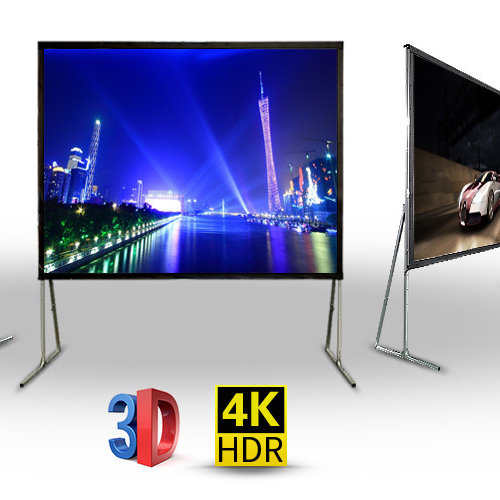 Fast Fold Screen 0.45mm Thick for Outdoor Flyin Easy Carrying 150inches Front Rear 16:9 Frame Projector Use Drive in Cinema