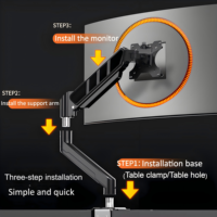 Usine OEM ODM Support de bureau LCD à double bras Support de moniteur Max Vesa100 * 100 Max 9kgs Support d'écran d'ordinateur de bureau Gris