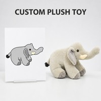 Peluche Éléphant Crème Ultra Douce Personnalisée avec Tronc Relevé et Dents Blanches – Doudou d'Anniversaire