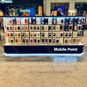 Telefonreparatur-<span class=keywords><strong>Kiosk</strong></span>: Glasregale für Slatwall, Ladentheke für Handygeschäfte – Weiß, Schwarz und Orange für Einkaufszentren mit Handyzubehör - Product Image 3