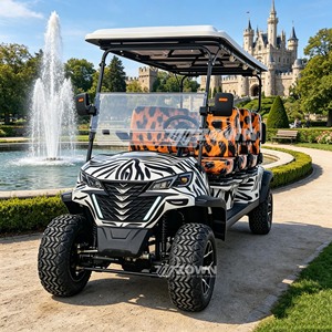 Voiturette de golf électrique 6 places à motif personnalisé, 4 roues, pour le transport dans les zoos et parcs d'attractions - Product Image 4