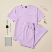 Nouvel Arrivage 2026 – Ensemble de Blouses Médicales Unisexe Rose Extensible Anti-Plis en Tissu Peigné, Col en V, Coupe Ajustée, Personnalisable, OEM, Économique, Idéal pour l'Hôpital
