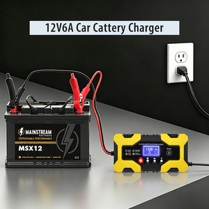 <span class=keywords><strong>Chargeur</strong></span> de batterie intelligent 12V 6A pour voiture, <span class=keywords><strong>moto</strong></span> et scooter, avec écran tactile LCD et fonction de réparation par impulsions, pour batteries au plomb-acide - Product Image 4