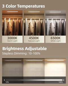 Display Unterbauleuchte mit Bewegungsmelder, Wiederaufladbare <span class=keywords><strong>LED</strong></span> für Vitrine, Theke, Kleiderschrank, Schrank, Glasschrank - Product Image 2