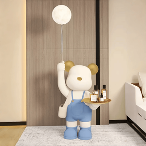 Statue d'ours en briques de fibre de verre, modèle artisanal, option de couleur personnalisée, installation artistique pour centre commercial, aménagement paysager, hall d'hôtel - Product Image 5