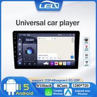Autoradio Android 15 LELV pour voiture universelle, écran tactile 9/10 pouces, GPS, stéréo sans fil, WiFi intégré, audio haute résolution