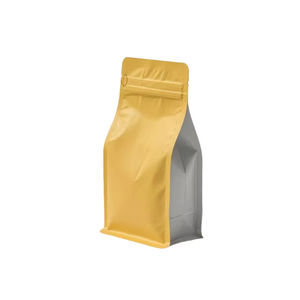 Custom Logo Flat Bottom PE Bag Plastic Packaging for Protein Powder and <b>Coffee</b> Beans with Valve Zipper - Product Image 1