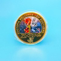 Pièce de monnaie et médaillon commémoratifs Anime Zootopia, artisanat en fer, objet de collection, petit cadeau pour enfants avec impression en relief