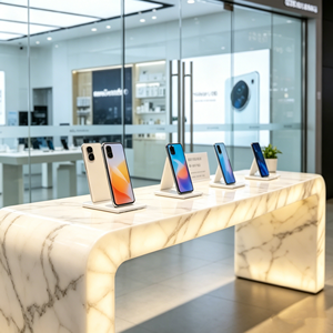 Présentoir de Téléphones Portables Moderne en Acrylique Personnalisable, Vitrine de Comptoir en Marbre pour Hôtels/Marchés de Téléphonie Mobile, Garantie 1 An - Product Image 3