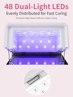 Lampe à ongles rechargeable 108 W sans fil UV LED avec poignée, 4 réglages de minuterie, écran LCD, machine de séchage pour vernis gel