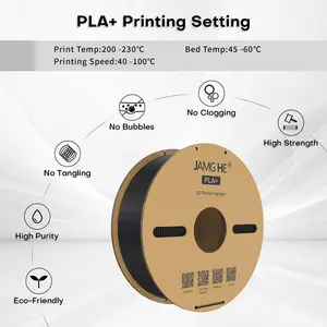 JamgHe Tough PLA+ Filament 1.75mm 1KG Per Spool Multiple Colors No Bubble Neat Spool 3D Printing Filament For 3D Printers