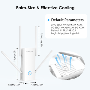 Répéteur routeur WiFi 6 Wavlink WN583AX3 double bande 3000 Mbps avec 4 antennes 5 dBi, point d'accès maillé pour la maison - Product Image 5