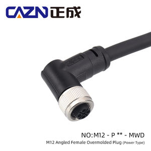 工場M12 3 2 PE 43 PEピンSコードオスメス直角ストレートオーバーモールドプラグコネクタ - Product Image 4