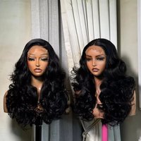 Perruque en cheveux humains 13x4 HD Lace Front en gros, perruque frontale complète 13x6 HD Lace pré-coupée sans colle, perruques en cheveux vierges bruts, ondulées (Body Wave)