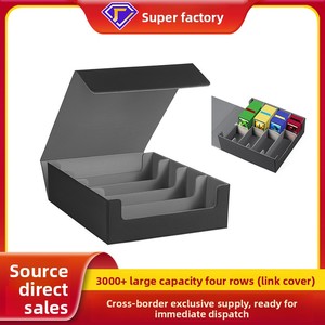Boîte de rangement en plastique magnétique à 4 rangées grande capacité pour plus de 3000 cartes pour les jeux de cartes Commander TCG Pokemon - Product Image 3