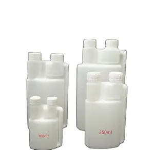 정유 콘테이너 250 ml 500 ml 1000 ml 투약 측정 플라스틱 2 이중 약실 HDPE 두 배 쌍둥이 목 병