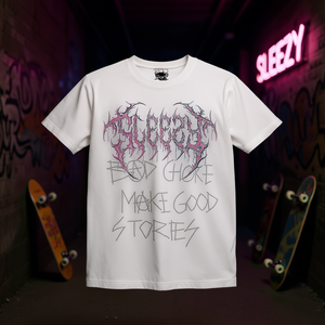 SLEEZY CHOICES T-shirt grafica oversize Streetwear Y2K Divertente maglietta regalo di Natale con meme - Product Image 3