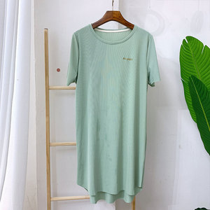 <span class=keywords><strong>Abiti</strong></span> per la <span class=keywords><strong>casa</strong></span> primaverili ed estivi abito a righe donna taglie forti camicia <span class=keywords><strong>da</strong></span> notte in <span class=keywords><strong>cotone</strong></span> a maniche corte top <span class=keywords><strong>da</strong></span> notte abito <span class=keywords><strong>da</strong></span> notte Sexy <span class=keywords><strong>da</strong></span> notte - Product Image 2