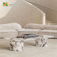 Table basse de salon en marbre MT STONE avec base sphérique, design moderne, personnalisable, qualité supérieure, livrée en caisses en bois
