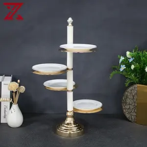 Offre Spéciale 4 têtes pâtisserie présentoir à gâteaux assiettes décoratives en céramique pour décor de Table de fête de mariage