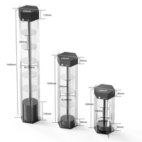 Étagère de présentation de montres en acrylique rotative à LED personnalisée en usine, boîte de présentation de lunettes en acrylique