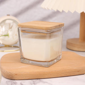 Jarrón de Cristal Transparente Cuadrado para Decoración Navideña, Portavelas, Disponible en Stock - Product Image 1