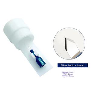 Cuchillo de queratomo de doble lanceta de codo oftálmico con hoja de zafiro para cirugía ocular - Product Image 1