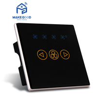 Interrupteur mural intelligent Tuya Wifi avec variateur d'intensité et rétroéclairage RGB, homologué CE UKCA, norme britannique, 4 niveaux de vitesse, OEM disponible