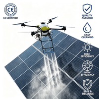 Drone de nettoyage industriel pour fermes solaires, pulvérisation d'eau haute pression, alliage d'aluminium, itinéraire intelligent, lavage de panneaux solaires
