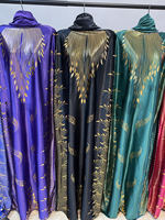 Abaya Lisami extra large en tissu métallisé, nouvelle mode musulmane, robe décontractée en polyester doux à taille unique avec estampage à chaud, vêtements africains