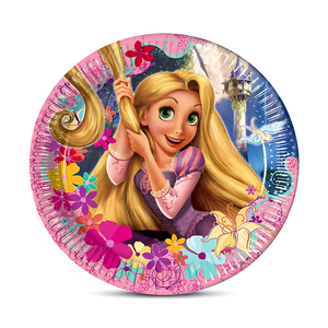 Platos Redondos Desechables de Papel con Diseño de Rapunzel para Fiestas, 23 cm, 8 Unidades, Artículos para Fiestas - Product Image 2