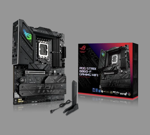 ROG <span class=keywords><strong>Strix</strong></span> Z860-<span class=keywords><strong>F</strong></span> เดสก์ท็อปสำหรับเล่นเกม Intel <span class=keywords><strong>Z790</strong></span> LGA 1700 ATX พร้อมอินเตอร์เฟซฮาร์ดไดรฟ์ SATA ช่องเดียวสำหรับสูงสุด256GB - Product Image 1
