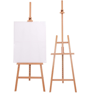 64 "đến 90" cao <span class=keywords><strong>Lyre</strong></span> phong cách Studio a-khung giá vẽ với nghệ sĩ lưu trữ tray-mạnh mẽ sồi gỗ sơn hiển thị chủ đứng giá vẽ - Product Image 2