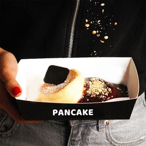Scatola Logo confezione personalizzata per Mini frittelle scatole Pancake Pancake Pancake cialde torta torta ciambella scatola veloce per la colazione per il Catering - Product Image 5