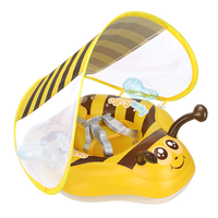 Swimbobo Bouée de natation pour bébé en forme d'abeille mignonne, jouet aquatique gonflable en PVC, anneau de natation pour enfants, jouet de piscine pour bébés