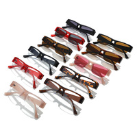 9841 Lunettes de soleil personnalisables à monture demi-cerclée, épaisses, rectangulaires, à monture étroite, pour l'extérieur