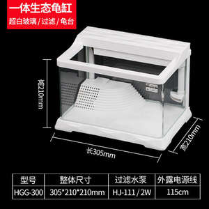 망그로브 습지 파충류 생태 거북이 원통형 수족관 유리 어항 - Product Image 6