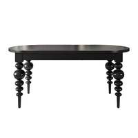 Ensemble de tables à manger ovales extensibles NOVA Black Mid Century pour 4 à 8 personnes, en bois massif, pliantes, pour hôtel.